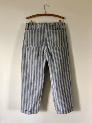 Double Pleat Striped Trouser