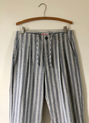 Double Pleat Striped Trouser
