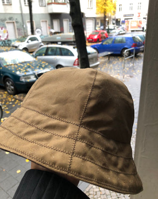 Brown Waxed Cotton Hat