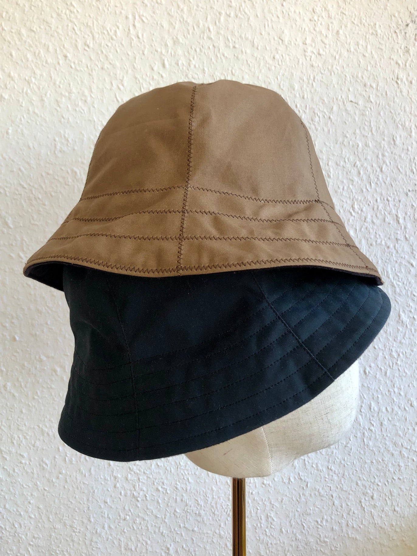 Navy Waxed Cotton Hat