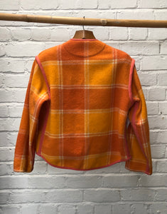 LG Shawl Jacket in Orange Check