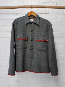 Grey Wool Patch Pocket Shirt